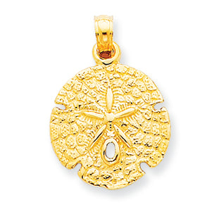 14K Gold Sand Dollar Pendant