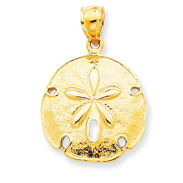 14K Gold Sand Dollar Pendant