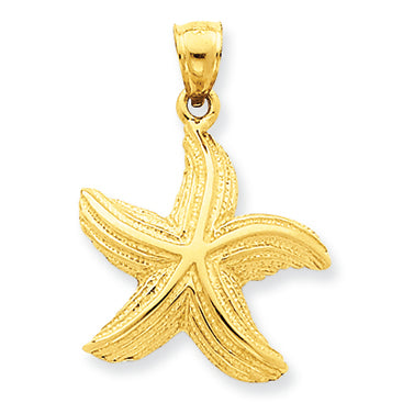 14K Gold Starfish Pendant