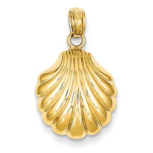 14K Gold Scallop Shell Pendant