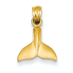 14K Gold Whale Tail Pendant