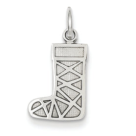 14K White Gold Christmas Stocking Charm