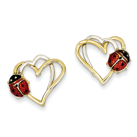 14K Gold Two-tone Enamel & Resin Ladybug