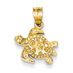14K Gold Turtle Pendant