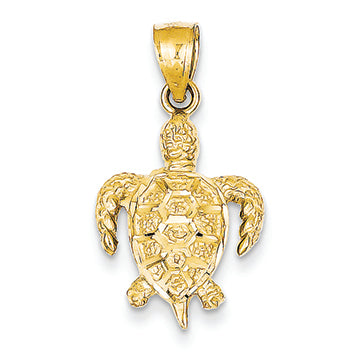 14K Gold Turtle Pendant