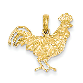 14K Gold Rooster Pendant