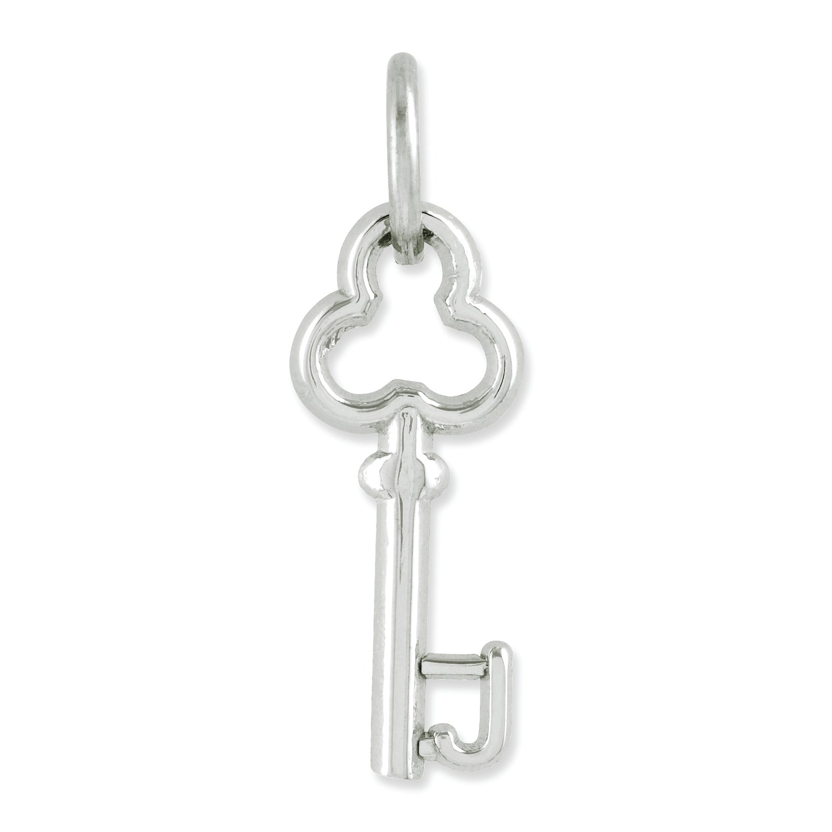 14K White Gold J Key Charm