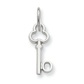 14K White Gold O Key Charm