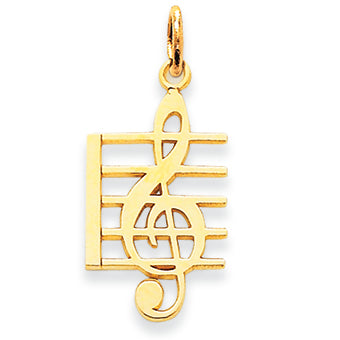 14K Gold Music Note Charm