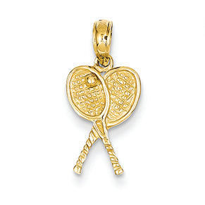 14K Gold Tennis Racquets Pendant