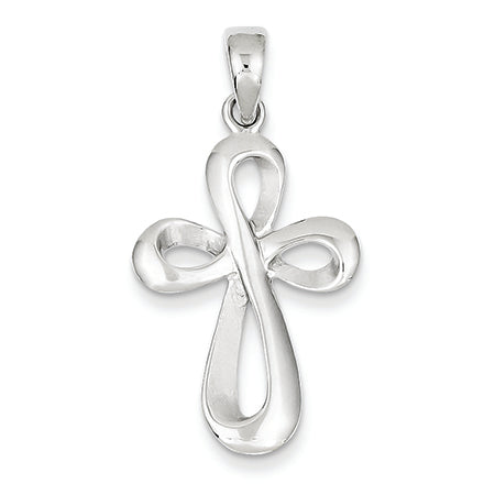 14K White Gold Cross Pendant