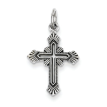14K White Gold Cross Charm