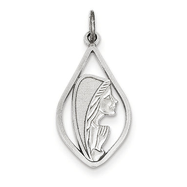 14K White Gold Mary Blessed Virgin Charm