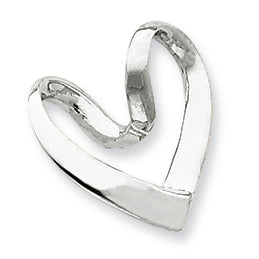 14K White Gold Heart Slide Pendant