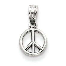 14K White Gold 3-D Small Peace Symbol Pendant