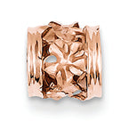 14K Gold Rose Gold Diamond-cut Mini Plumeria Barrel Chain Slide