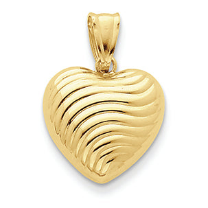 14K Gold Reversible Heart Pendant