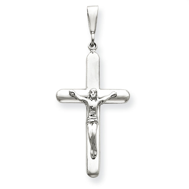 14K White Gold Crucifix Pendant