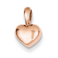 14K Gold Rose Small Heart Slide Charm