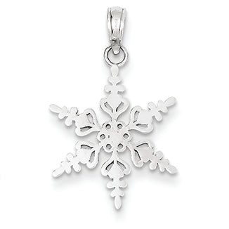 14K White Gold Snowflake Pendant
