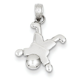 14K White Gold Little Boy Charm