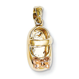 14K Gold Two-tone Baby Shoe Charm