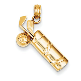 Gold Golf Bag Charm