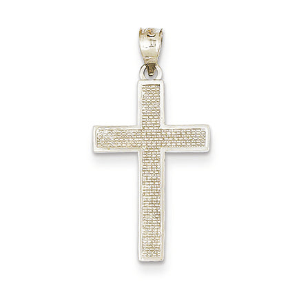 14K White Gold Cross Pendant