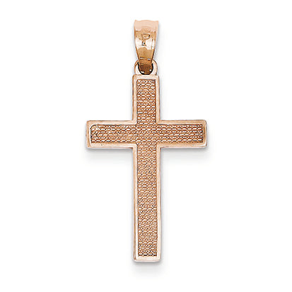 14K Gold Rose Gold Cross Pendant