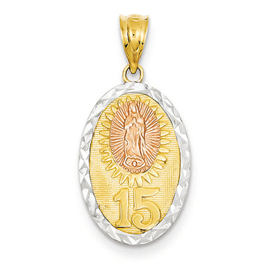 14K Gold Yellow & Rose Gold w/ Rhodium Guadalupe