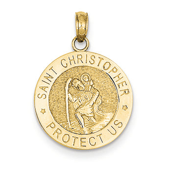 14K Gold Saint Christopher Medal Pendant
