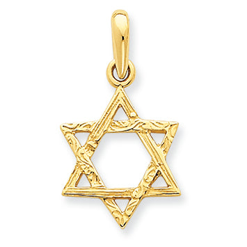 14K Gold Star Of David Pendant