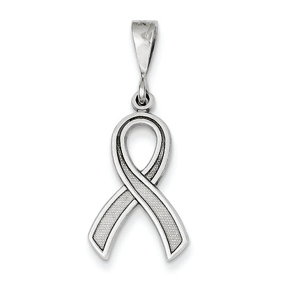 14K White Gold Awareness Pendant