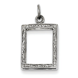 14K White Gold Picture Frame Pendant