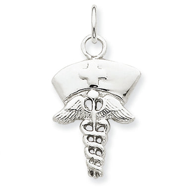 14K White Gold Nurse Symbol Charm