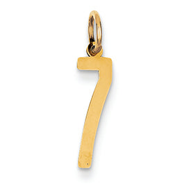14K Gold Small Polished Elongated 7 Charm