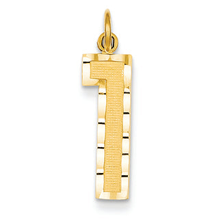 14K Goldy Casted Large Diamond Cut Number 1 Charm