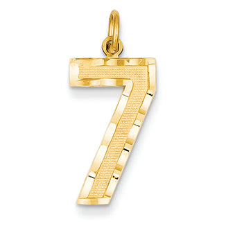 14K Goldy Casted Large Diamond Cut Number 7 Charm
