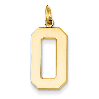 14K Goldy Casted Large Polished Number 0 Charm