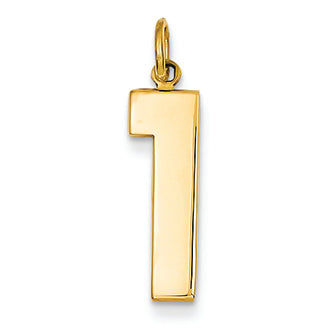 14K Goldy Casted Large Polished Number 1 Charm