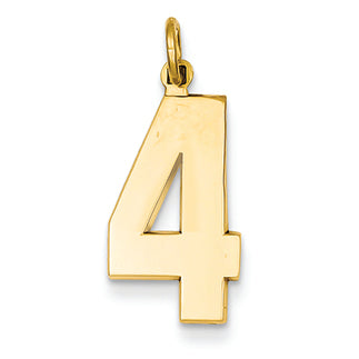 14K Goldy Casted Large Polished Number 4 Charm