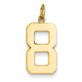 14K Goldy Casted Large Polished Number 8 Charm