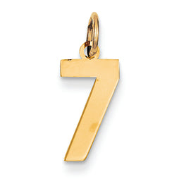 14K Gold Small Polished Number 7 Charm