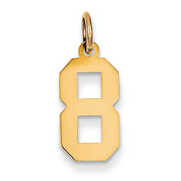 14K Gold Small Polished Number 8 Charm