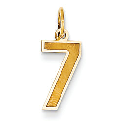 14K Gold Small Satin Number 7 Charm