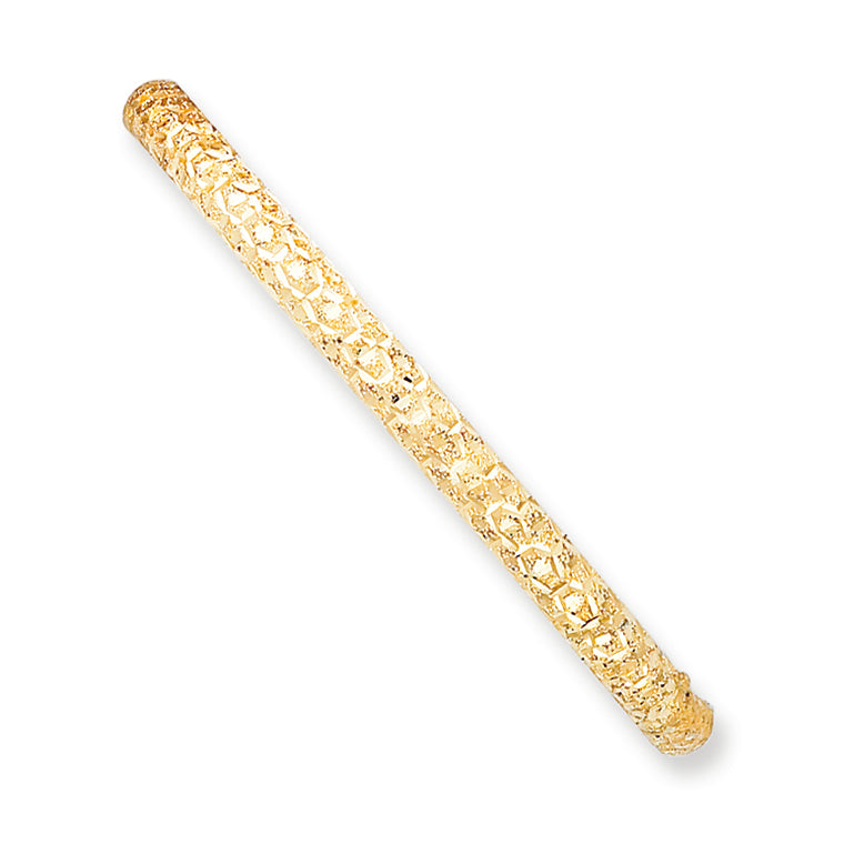 14K Gold 3/16 Laser Cut Hinged Bangle Bracelet