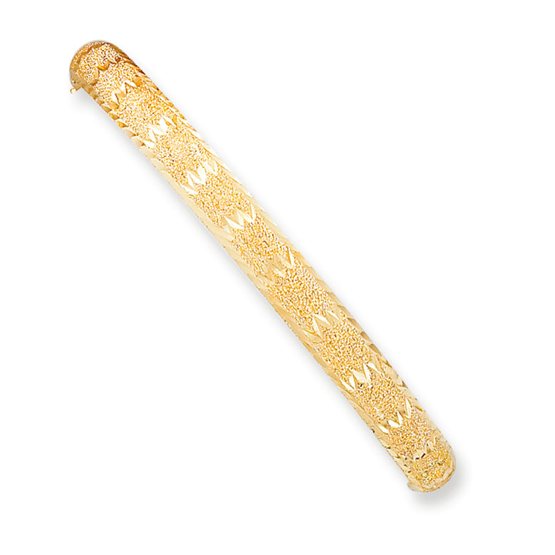 14K Gold 4/16 Laser Cut Hinged Bangle Bracelet