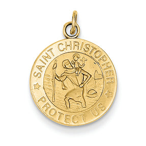 14K Gold Saint Christopher Medal Charm
