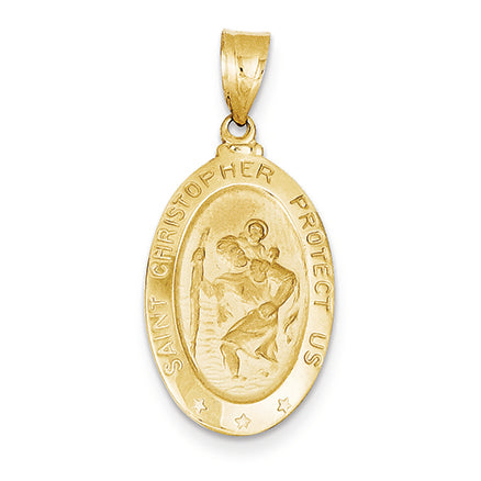 14K Gold Saint Christopher Medal Pendant