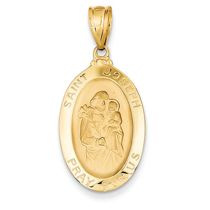 14K Gold Saint Joseph Medal Pendant